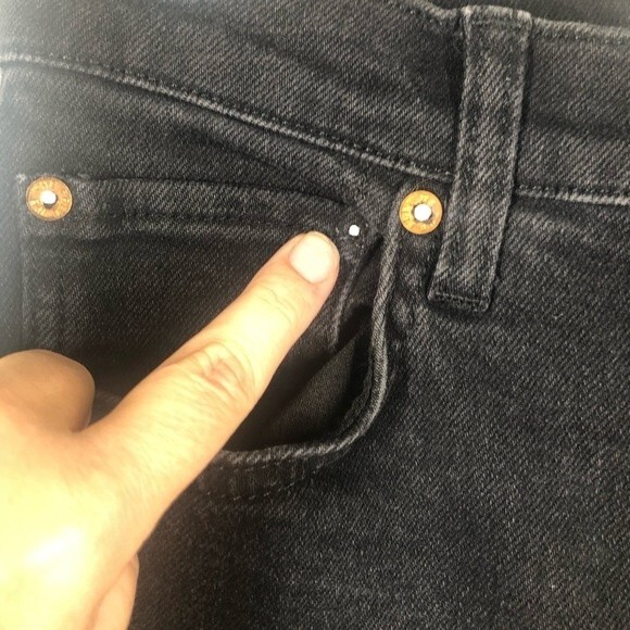 We The Free Stella Raw Hem Skinny Jeans Ripped Knee Button Fly Black 27 - Picture 11 of 11